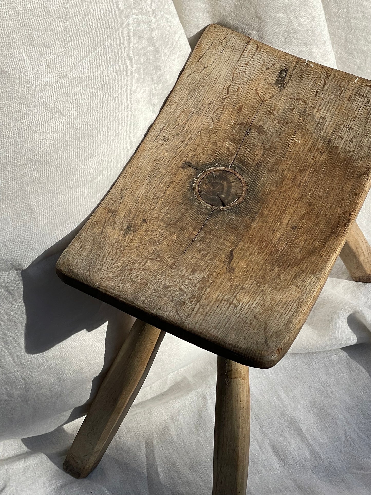 French Antique Milk Stool