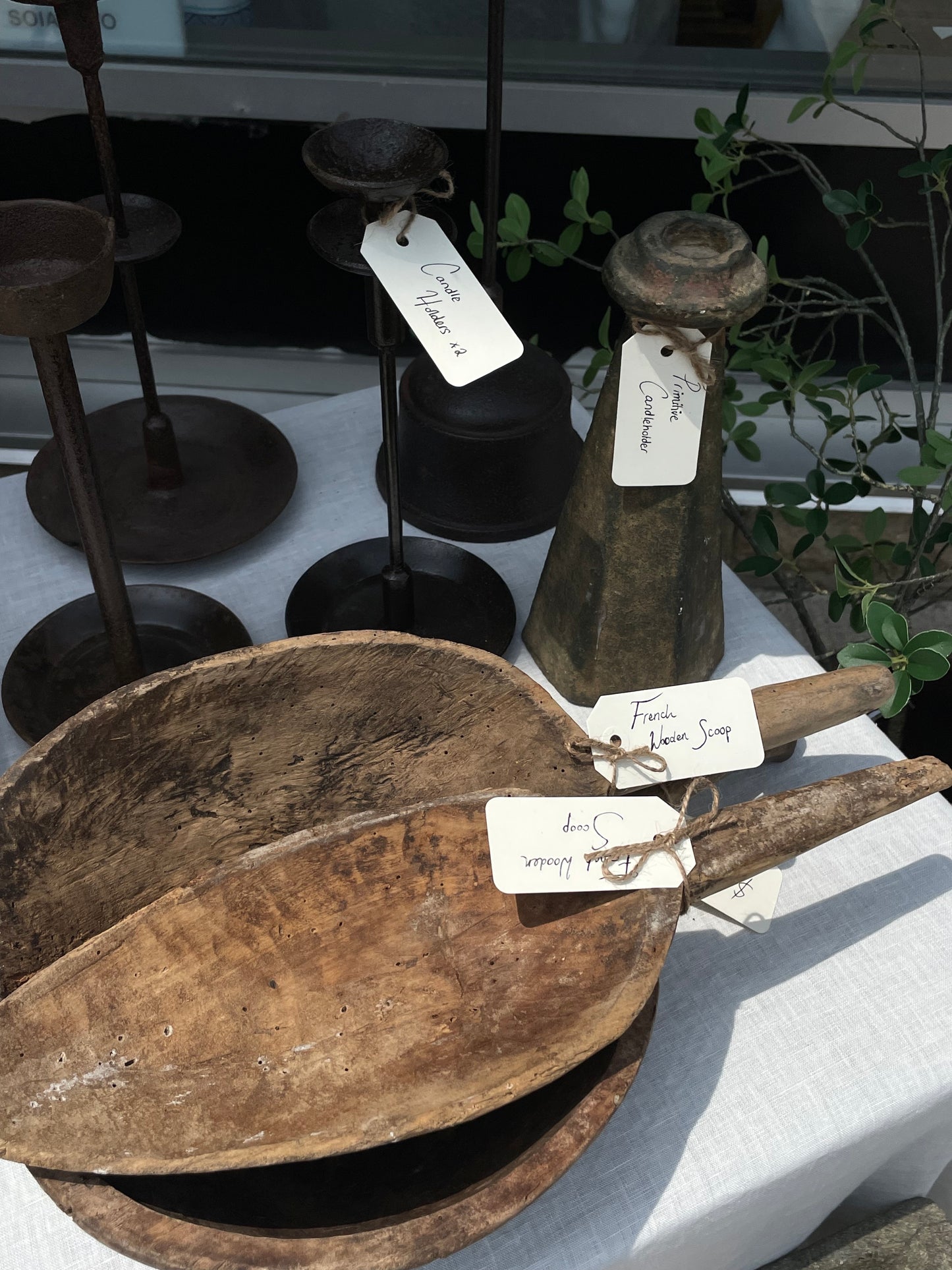 French Vintage Wooden Scoop